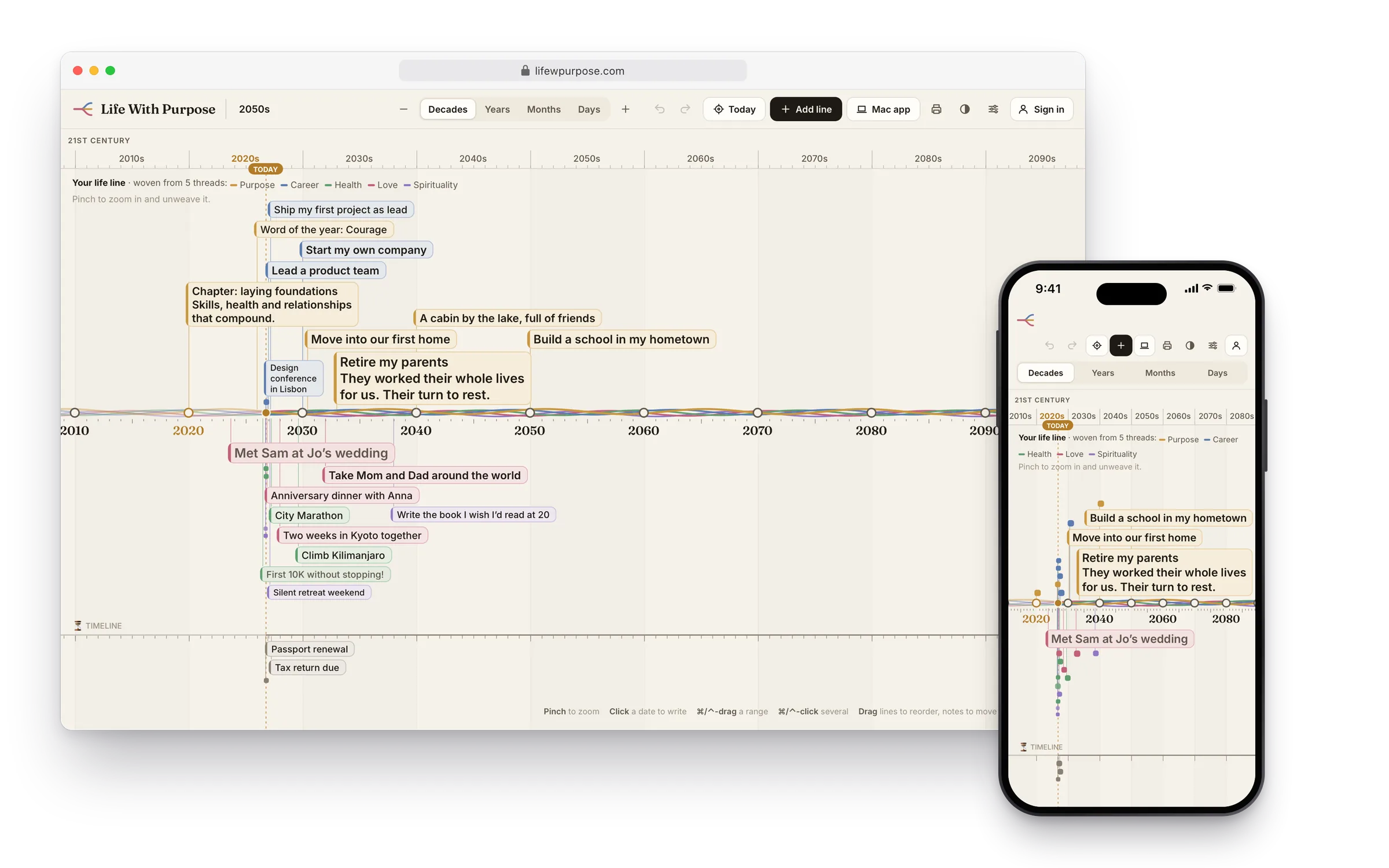 Life With Purpose on a Mac and an iPhone